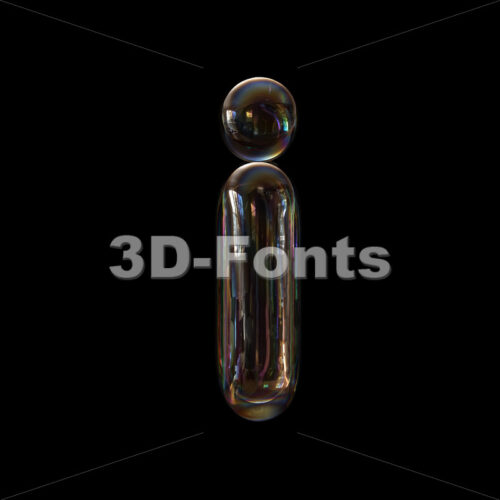 Soap bubble alphabet letter I - Small 3d character - 3D Fonts Collections | Top Quality Letters, Numbers and Symbols !