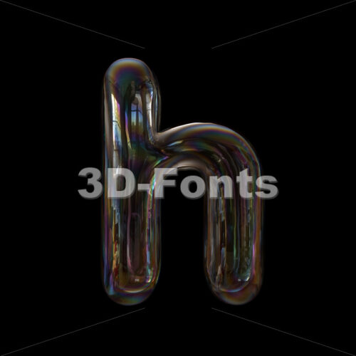 Water soap bubble font H - Lower-case 3d letter - 3D Fonts Collections | Top Quality Letters, Numbers and Symbols !