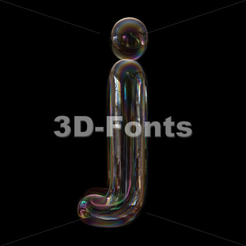 Bubble alphabet character J - Lowercase 3d font - 3D Fonts Collections | Top Quality Letters, Numbers and Symbols !