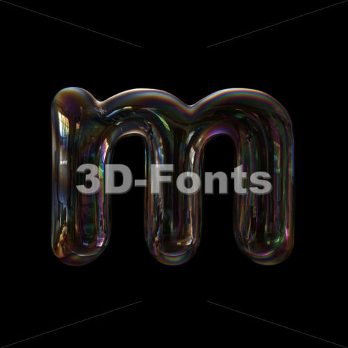 Soap bubble 3d font M - Lowercase 3d letter - 3D Fonts Collections | Top Quality Letters, Numbers and Symbols !