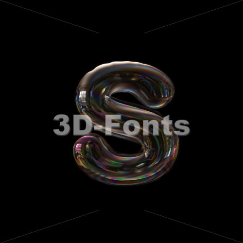 Water soap bubble letter S - Lowercase 3d font - 3D Fonts Collections | Top Quality Letters, Numbers and Symbols !