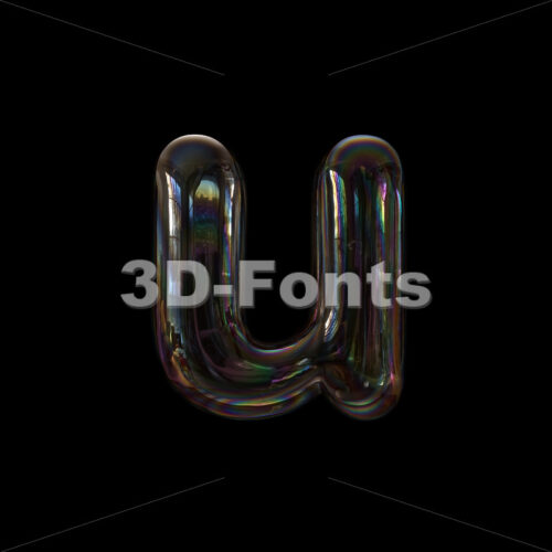 Soap bubble alphabet character U - Small 3d letter - 3D Fonts Collections | Top Quality Letters, Numbers and Symbols !