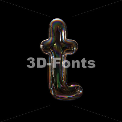 Soap bubble character T - Lower-case 3d letter - 3D Fonts Collections | Top Quality Letters, Numbers and Symbols !