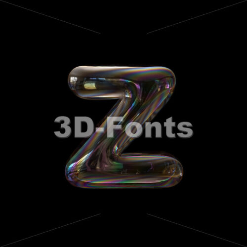 Soap bubble 3d character Z - Lower-case 3d font - 3D Fonts Collections | Top Quality Letters, Numbers and Symbols !