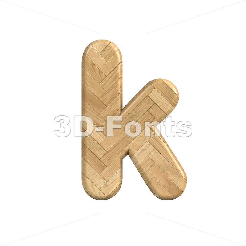 Lower-case Wood character K - Small 3d letter - 3D Fonts Collections | Top Quality Letters, Numbers and Symbols !