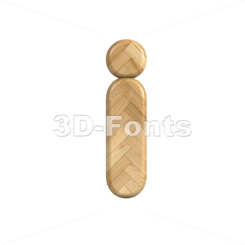 wooden parquet alphabet letter I - Small 3d character - 3D Fonts Collections | Top Quality Letters, Numbers and Symbols !