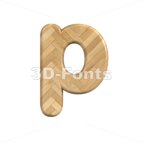 wooden parquet character P - Lowercase 3d font - 3D Fonts Collections | Top Quality Letters, Numbers and Symbols !