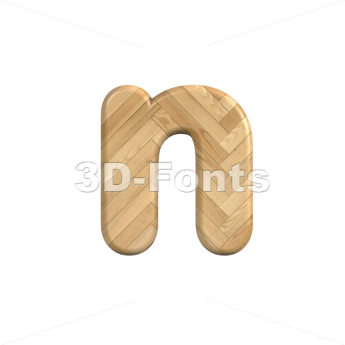 Lower-case Ash wood letter N - Small 3d font - 3D Fonts Collections | Top Quality Letters, Numbers and Symbols !