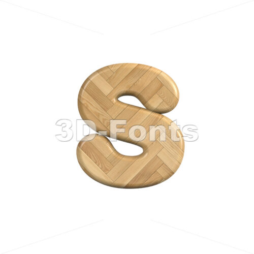 Wood letter S - Lowercase 3d font - 3D Fonts Collections | Top Quality Letters, Numbers and Symbols !