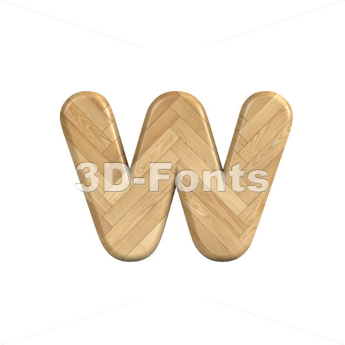 wooden alphabet letter W - Lower-case 3d character - 3D Fonts Collections | Top Quality Letters, Numbers and Symbols !