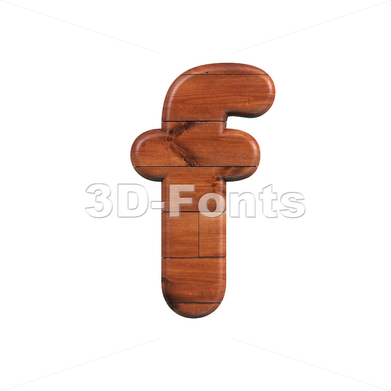 wooden letter F - Small 3d font - 3D Fonts Collections | Top Quality Letters, Numbers and Symbols !