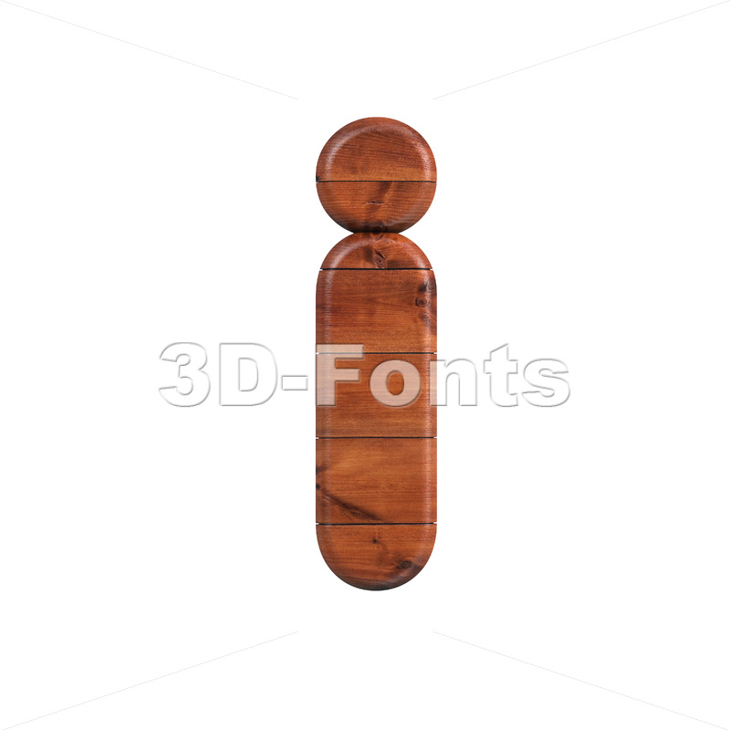 wood alphabet letter I - Small 3d character - 3D Fonts Collections | Top Quality Letters, Numbers and Symbols !
