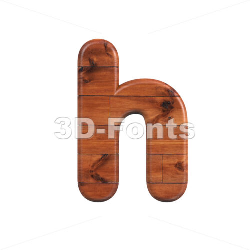 Wooden parquet font H - Lower-case 3d letter - 3D Fonts Collections | Top Quality Letters, Numbers and Symbols !