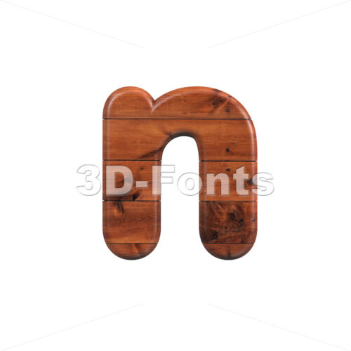 Lower-case wooden letter N - Small 3d font - 3D Fonts Collections | Top Quality Letters, Numbers and Symbols !