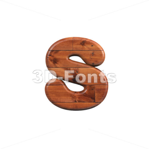 Wooden parquet letter S - Lowercase 3d font - 3D Fonts Collections | Top Quality Letters, Numbers and Symbols !