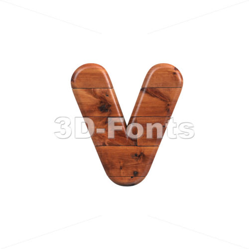 Lowercase wooden font V - Small 3d letter - 3D Fonts Collections | Top Quality Letters, Numbers and Symbols !