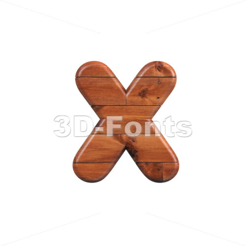 wooden 3d font X - Small 3d letter - 3D Fonts Collections | Top Quality Letters, Numbers and Symbols !