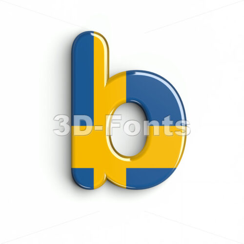 swedish flag alphabet character B - Lower-case 3d letter - 3D Fonts Collections | Top Quality Letters, Numbers and Symbols !