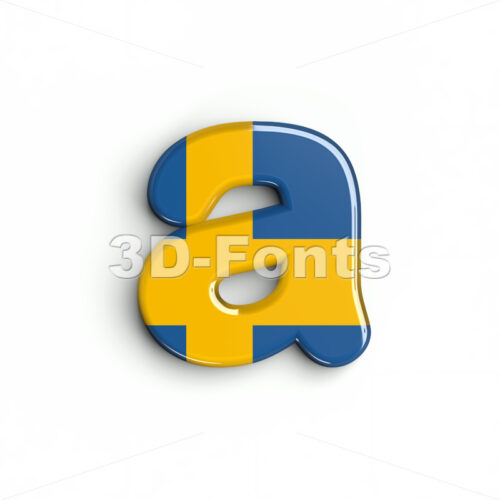 sweden font A - Lowercase 3d letter - 3D Fonts Collections | Top Quality Letters, Numbers and Symbols !