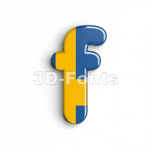 sweden letter F - Small 3d font - 3D Fonts Collections | Top Quality Letters, Numbers and Symbols !