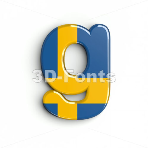 Lowercase sweden font G - Small 3d character - 3D Fonts Collections | Top Quality Letters, Numbers and Symbols !