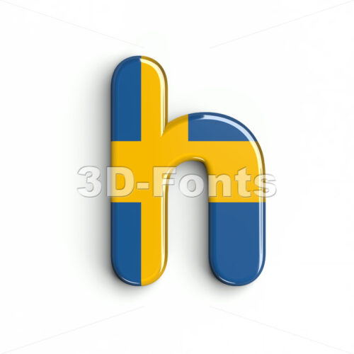 sweden national flag font H - Lower-case 3d letter - 3D Fonts Collections | Top Quality Letters, Numbers and Symbols !