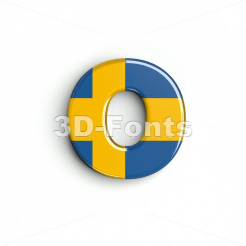 swedish flag font O - Small 3d letter - 3D Fonts Collections | Top Quality Letters, Numbers and Symbols !