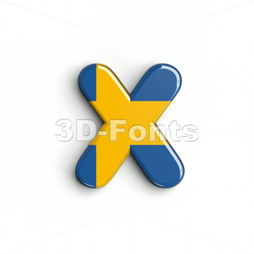 sweden 3d font X - Small 3d letter - 3D Fonts Collections | Top Quality Letters, Numbers and Symbols !