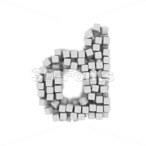 voxel alphabet letter D - Lowercase 3d font - 3D Fonts Collections | Top Quality Letters, Numbers and Symbols !