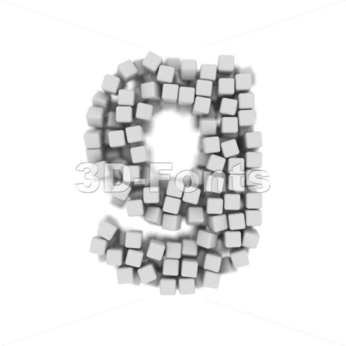 Lowercase White cube font G - Small 3d character - 3D Fonts Collections | Top Quality Letters, Numbers and Symbols !