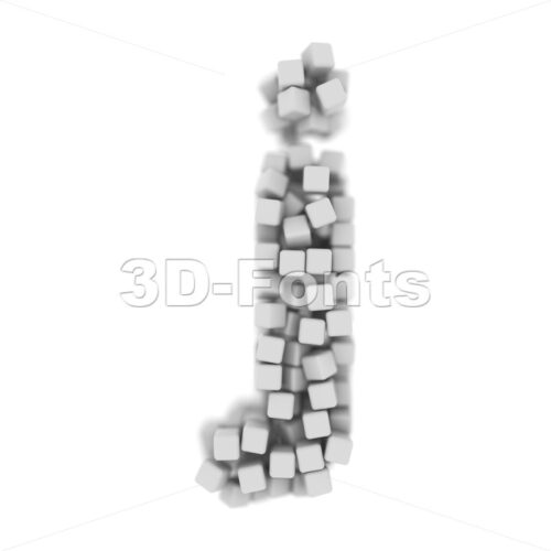 White cube alphabet character J - Lowercase 3d font - 3D Fonts Collections | Top Quality Letters, Numbers and Symbols !