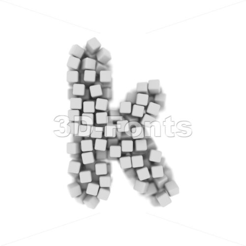 Lower-case box character K - Small 3d letter - 3D Fonts Collections | Top Quality Letters, Numbers and Symbols !