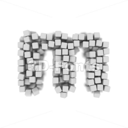 block 3d font M - Lowercase 3d letter - 3D Fonts Collections | Top Quality Letters, Numbers and Symbols !