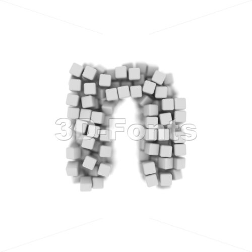Lower-case White cube letter N - Small 3d font - 3D Fonts Collections | Top Quality Letters, Numbers and Symbols !
