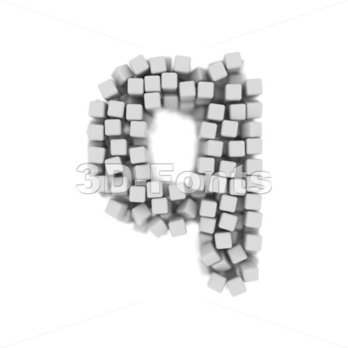 voxel alphabet font Q - Lower-case 3d letter - 3D Fonts Collections | Top Quality Letters, Numbers and Symbols !