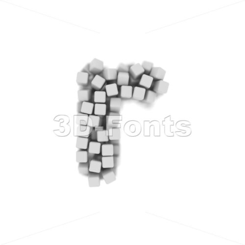 Small White cube character R - Lower-case 3d letter - 3D Fonts Collections | Top Quality Letters, Numbers and Symbols !