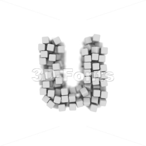 block alphabet character U - Small 3d letter - 3D Fonts Collections | Top Quality Letters, Numbers and Symbols !