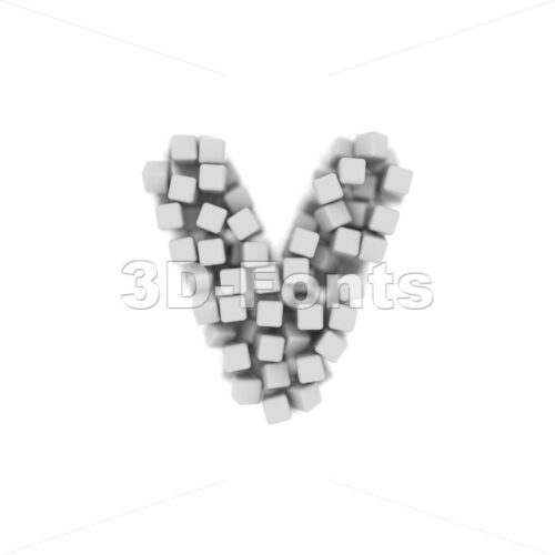 Lowercase White cube font V - Small 3d letter - 3D Fonts Collections | Top Quality Letters, Numbers and Symbols !
