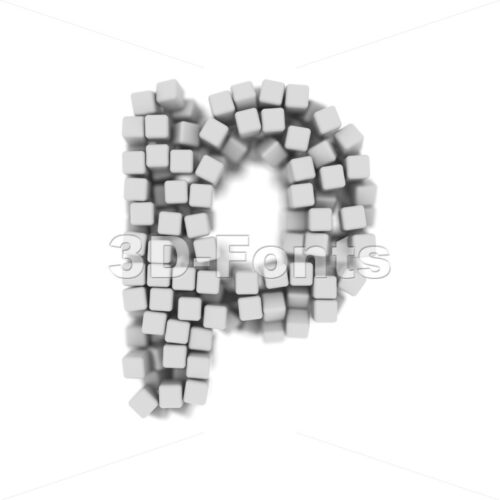 block character P - Lowercase 3d font - 3D Fonts Collections | Top Quality Letters, Numbers and Symbols !