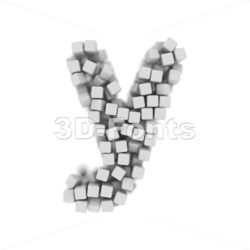 Lowercase block character Y - Small 3d letter - 3D Fonts Collections | Top Quality Letters, Numbers and Symbols !