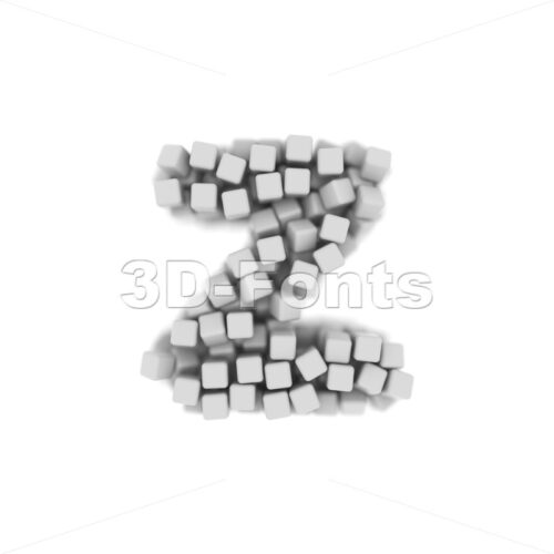 block 3d character Z - Lower-case 3d font - 3D Fonts Collections | Top Quality Letters, Numbers and Symbols !