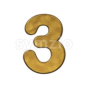 gold number 3 - 3d digit Stock Photo
