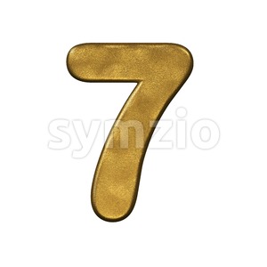 gold number 7 - 3d digit Stock Photo
