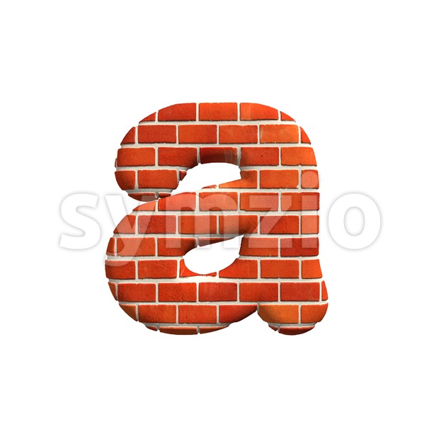 Brick wall font A - Lowercase 3d letter Stock Photo