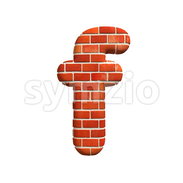 Brick letter F - Small 3d font Stock Photo