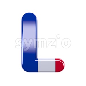 french 3d font L - Capital 3d character Stock Photo