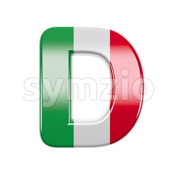 italian font D - Capital 3d character Stock Photo