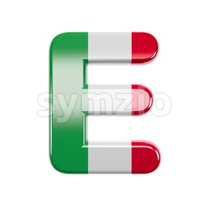 3d Capital character E covered in italian texture Stock Photo