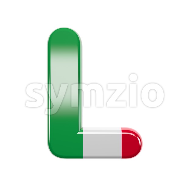 italian 3d font L - Capital 3d character Stock Photo
