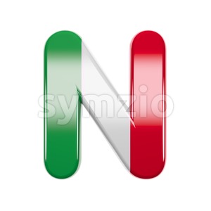 italian font N - Capital 3d letter Stock Photo